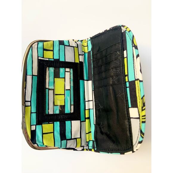 Vera Bradley Island Blooms Pattern Multi-Section Wallet Clutch with Kiss Lock - Picture 6 of 11